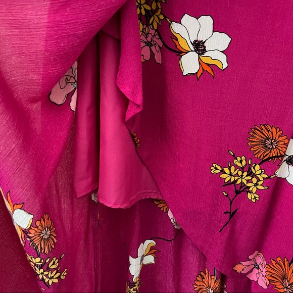 a.n.a women’s high low floral print skirt, size 2, fuschsia - Picture 4 of 7